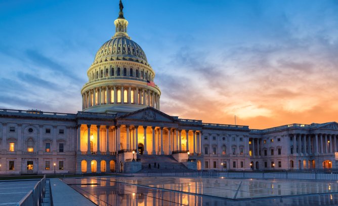 US Capitol Exterior Night