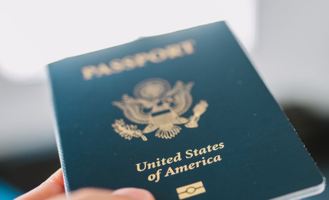 A hang holding a passport